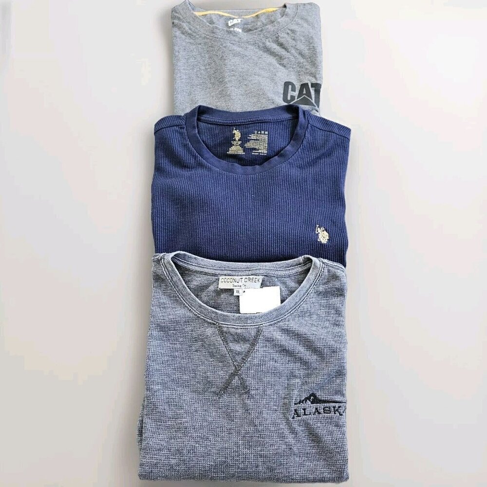 Sweatshirts Men XL Lot of 3 CAT Coconut Creek USPA LS Crewneck Athleisure Casual